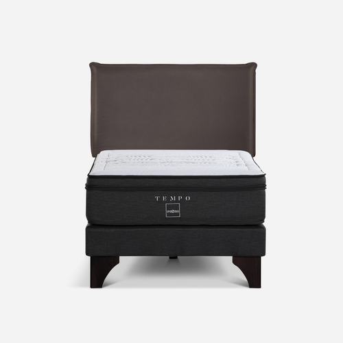 Cama Europea Tempo 1,5 Plazas + Respaldo Maurice Chocolate