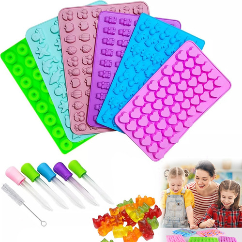 6 Moldes De Silicona Candy Y Bandejas Para Cubitos De Hielo