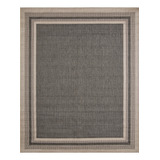 Tapete Sala Sisal Antiderrapante 200x300 Moldura Bege Chumbo