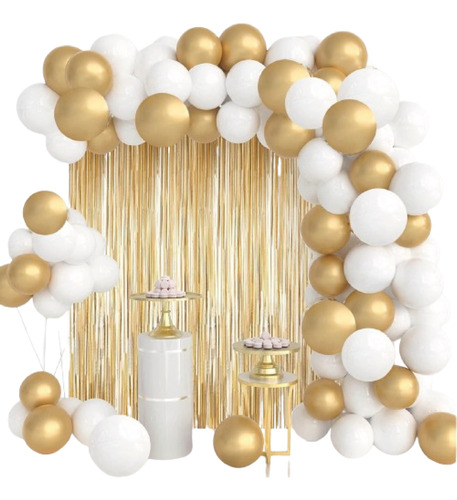 Balões Arco Desconstruido + Cortina + Fita P Montar Arco 2