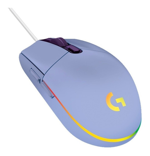 Mouse Con Cable Logitech G203 Gamer Con Sensor Optico Lila