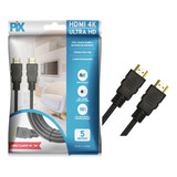 Kit 2 Pçs - Cabo Hdmi 5 Metros 4k - 2.0 - Hdr - Pix