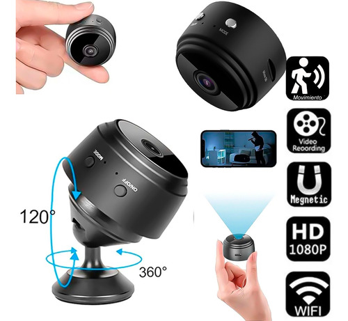 Mini Cámara Oculta Espía Wifi Hd 1080p Batería Visión Noctur