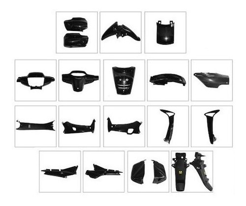 Kit Plasticos  Honda Wave Cachas 18 Piezas Hasta 2012 Full