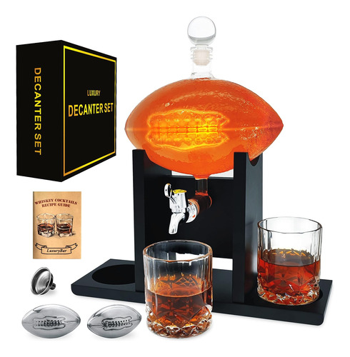 Football Whiskey Decanter Set With Glasses Spout Football...