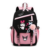 Mochila Escolar Kuromi Melody Peripheral De Gran Capacidad