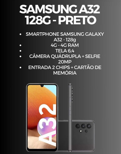 Celular Samsung A32 Preto