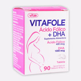 Vitafole Ácido Fólico + Dha, 90 Tabs De 180 Mg C/u, Vitae Sabor Sin Sabor