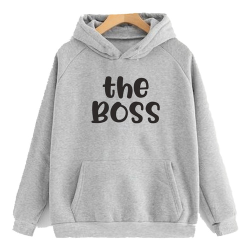 Buzo Canguro Hoddie Gris Negro Hombre Mujer Niño Niña Unisex