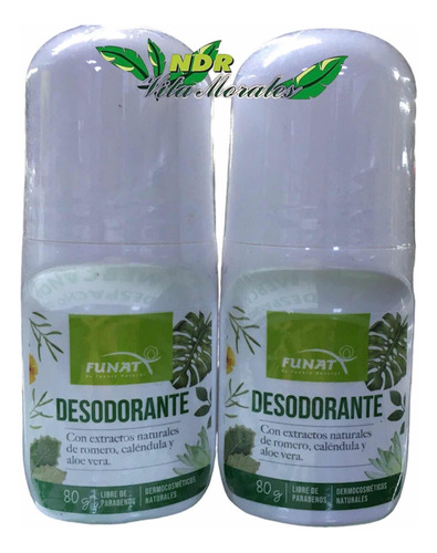 2 Desodorante Natural Funat. 80gr