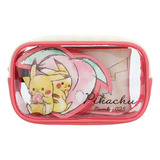 Set De Bolsas De Viaje Cosmetiquera Pikachu Pokémon Anime