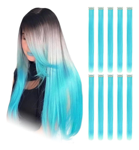 Rinboool Extensiones De Cabello De Colores Con Clip Para Ni.