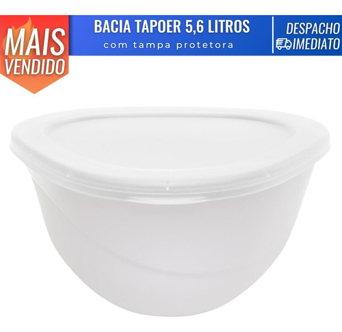 Bacia Vasilha Saladeira Pote C/ Tampa Plástico Multiuso 5,6l