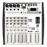 Mesa De Som Staner 6 Canais Mixer Mx0603 Usb Fm Bluetooth Mp