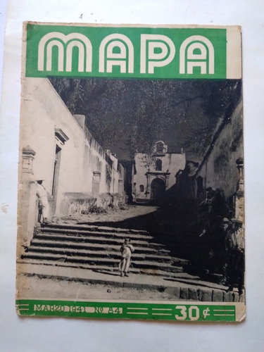 Revista Antigua Mapa #84, 1941 Revista De Turismo, Mexico