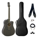 Kit Violão Elétrico Strinberg Sd200c Folk Tabacco Completo