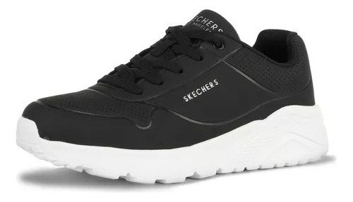 Tenis Skechers Uno Escolar Negro Comodo Ligero Niños 403694