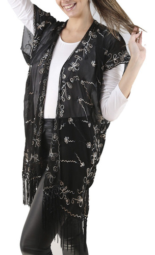 Kimono Mujer Bordado Saco Suelto Chaleco Largo Spiga 31 #k89