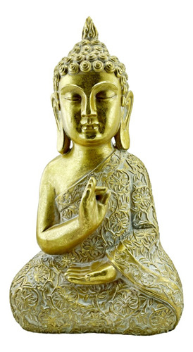 Figura Decorativa Grande Buda Meditar 41.5cm Feng Shui Zn