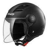 Casco Moto Abierto Ls2 Oficial 562 Airflow  Negro Mate Color Negro Mate Tamaño Del Casco S