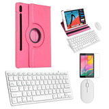 Capa Rosa Teclado/mouse/pel Galaxy Tab S6 T860/t865 10.5