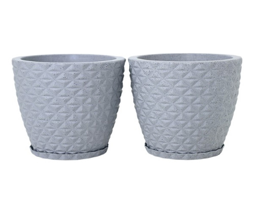 2 Vasos Cone Planta Decorativo Jardim Varanda Polietileno