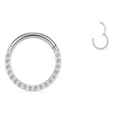 Piercing Clicker De Titanio Con Strass Septum Bisagra