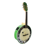 Banjo Marques Pintado Verde C Aro Cromado Passivo Baj-88grel