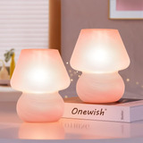 Onewish Lámpara De Mesa Con Forma De Seta Para Dormitorio, J