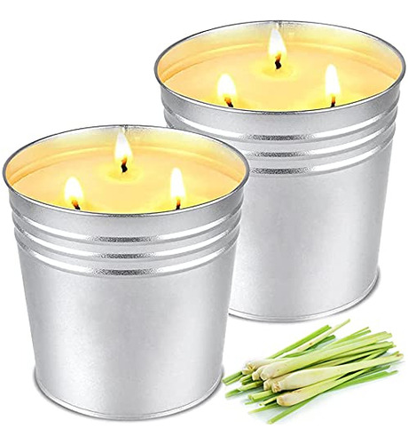 Velas Grandes De Citronela Para Exteriores, Juego De Velas P