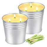 Velas Grandes De Citronela Para Exteriores, Juego De Velas P