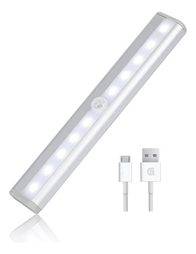 Barra Luz Led Sensor Movimiento Recargable Mueble Baño Cocin