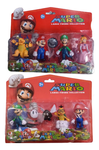 Muñecos X4 Mario Bros Bowser Luigi Princesa Peach Accesorios