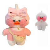 1pc Lalafanfan Café Peluche, Patito Blanco Con Accesorios