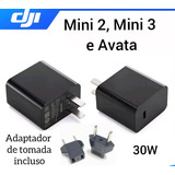 Carregador Dji Mini 3 Pro, 30w, Original, Plug Tomada Brasil