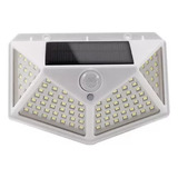 Aplique Reflector Solar 100 Led Recargable Luz Exterior