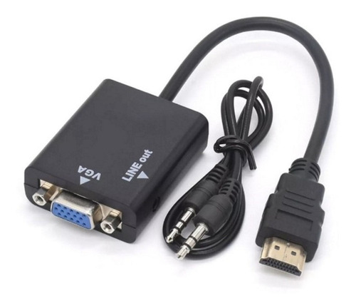 Cabo Conversor Adaptador Hdmi Para Vga Com Saída P2 Áudio