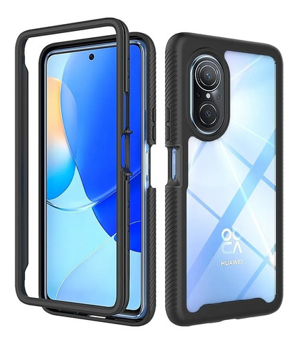 Funda 2 En 1 Uso Rudo Para Modelos Huawei Honor Transparente