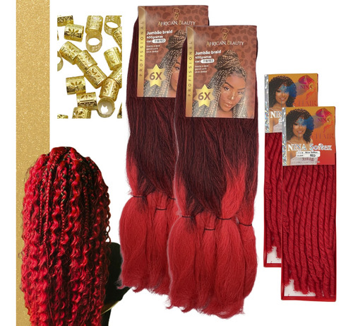 Kit Gypsy 2 Cabelo Jumbo + 2 Nina Softex + African Beauty