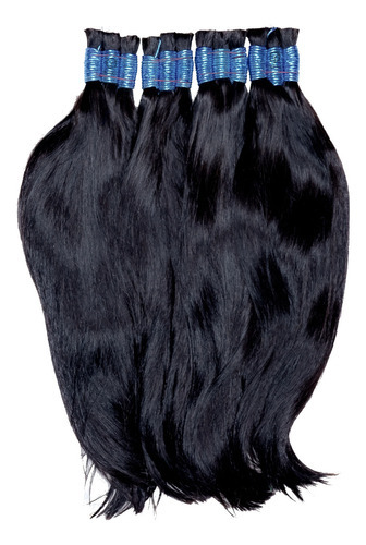 Cabelo Humano 65/70 Cm 100g Indiano Liga Azul Leve Ondulação Cor Castanho