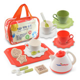 Set De Fiesta De Té Para Niñas Pequeñas, Juego De Té De Plás