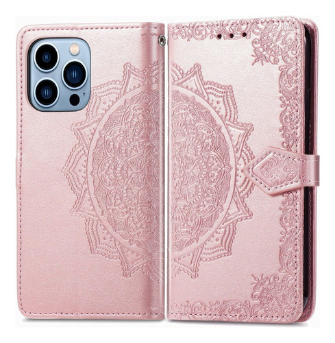 Funda De Cartera Con Estampado De Flores Para iPhone