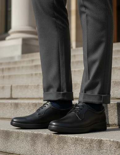 Zapato Descanso Hombre Pie Diabético Piel Borrego Negro