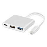 Hub Adaptador Usb Tipo C 3 En 1 Hdmi Para Mac