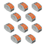 10x Conector Wago Emenda 2 Entradas Fio 6mm 400v/32a 222-412