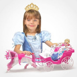 Carruagem Real Para Bonecas Rosa Coleção Princesa Barbie 
