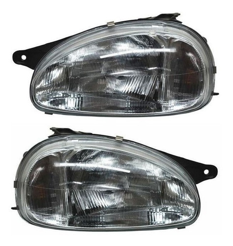 Par Faros Chevrolet Chevy C1 Rayados 1994 Al 2003 De Cristal