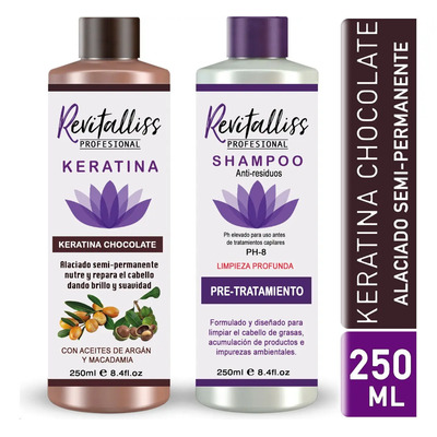 Keratina Chocolate Brasileña Alaciante + Shampoo Kit 250 Ml | MercadoLibre