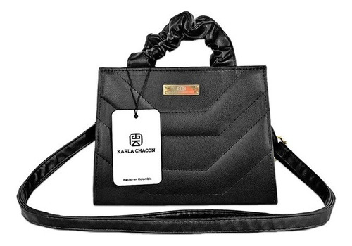 Bolso Cartera Pequeña Correa Dama Mujer Niña Karla Chacon Color Negro