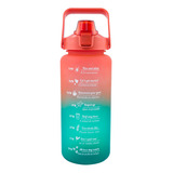 Botella Jumbo Bicolor Degradado Para Agua Con Asa 2 Litros Color Naranja Con Azul